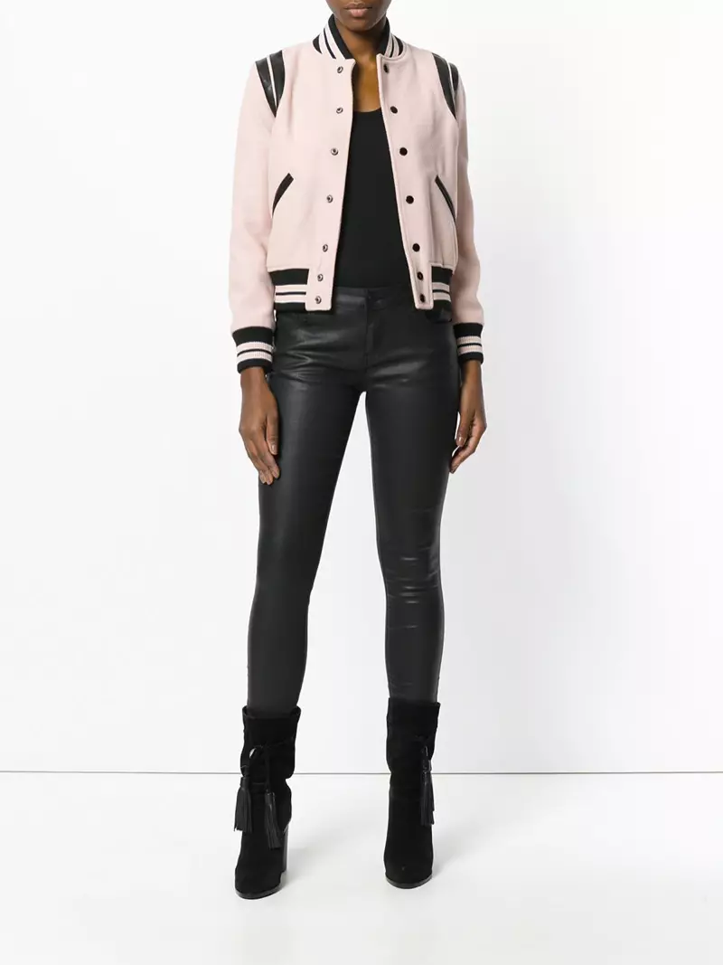 Jacket ya Saint Laurent Classic Teddy in Pink $2,550