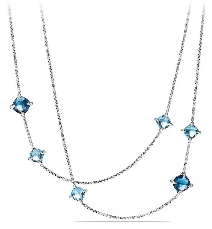 Vòng cổ nhà ga David Yurman Chatelaine Hampton Blue Topaz