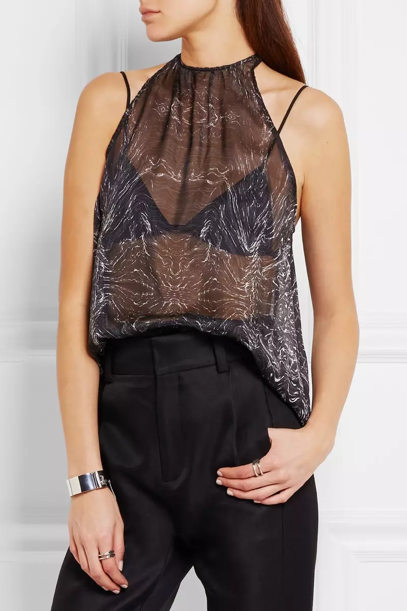 Anja Rubik x Iro Mel Printed Silk Chiffong Top