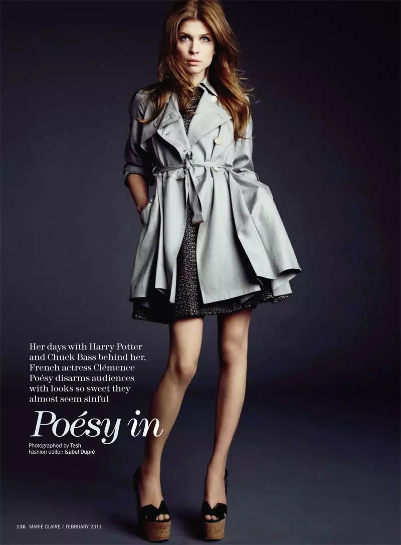 Clémence Poésy kwa Marie Claire US Februari 2011 na Tesh