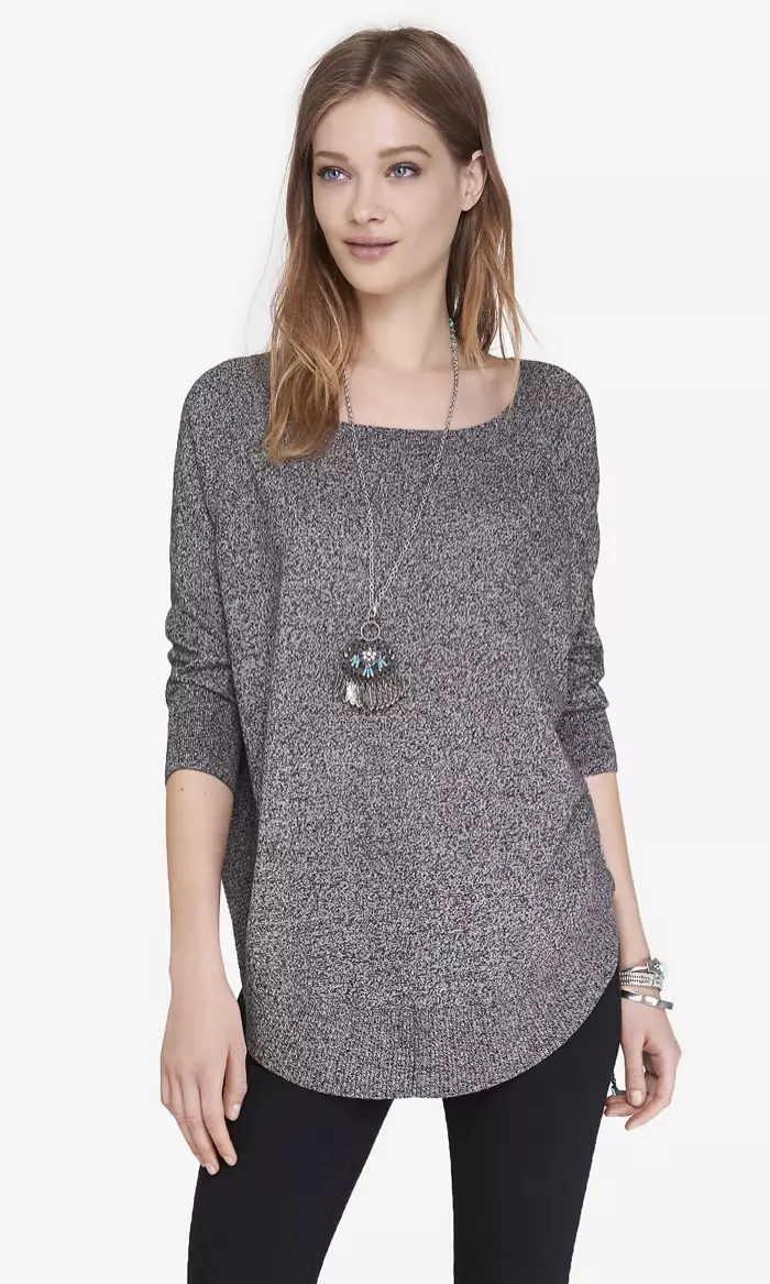 Express Marled Extreme Circle Hem Tunic fáanlegur fyrir $59,90