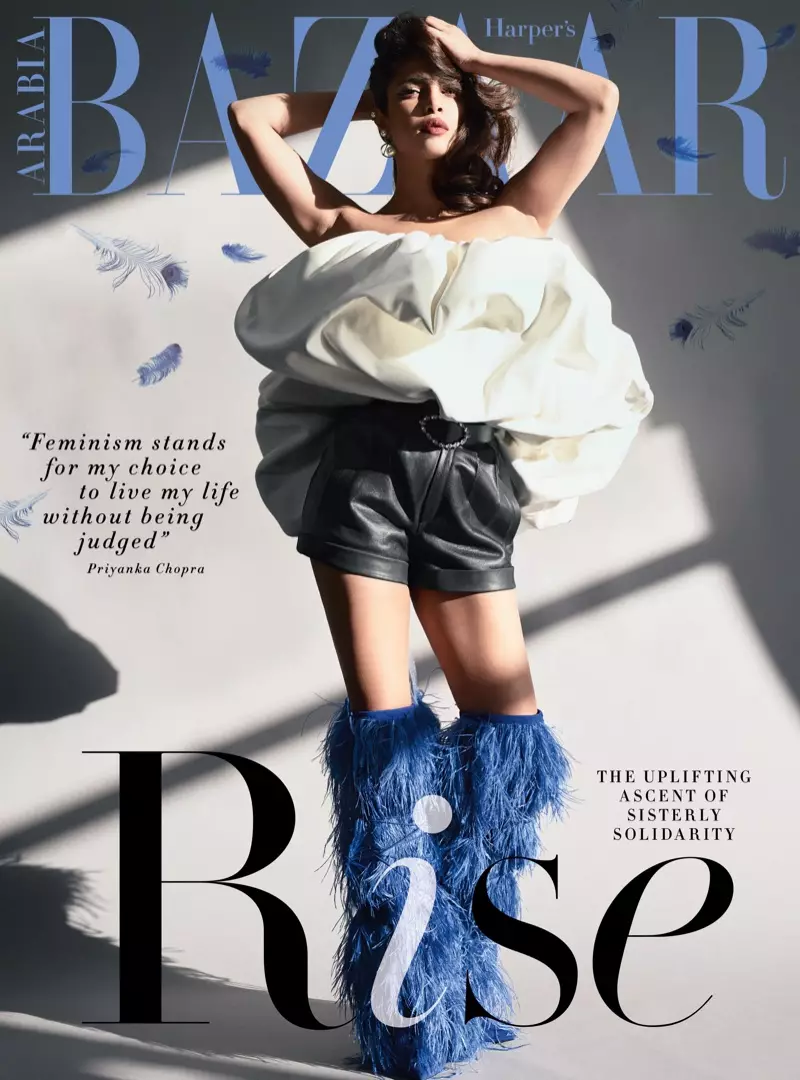 Priyanka Chopra en couverture de Harper's Bazaar Arabia Février 2018