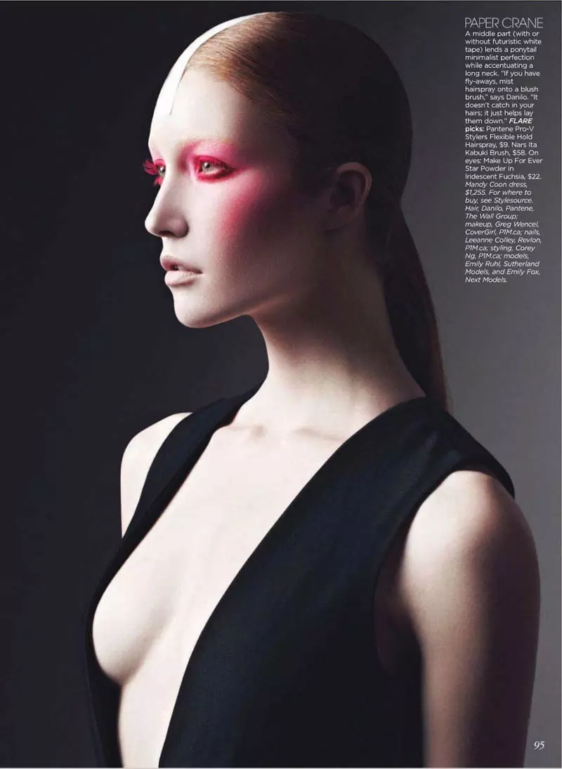 Emily Ruhl en Emily Fox modellen Japansk-ynspirearre skientme foar Flare's March Issue