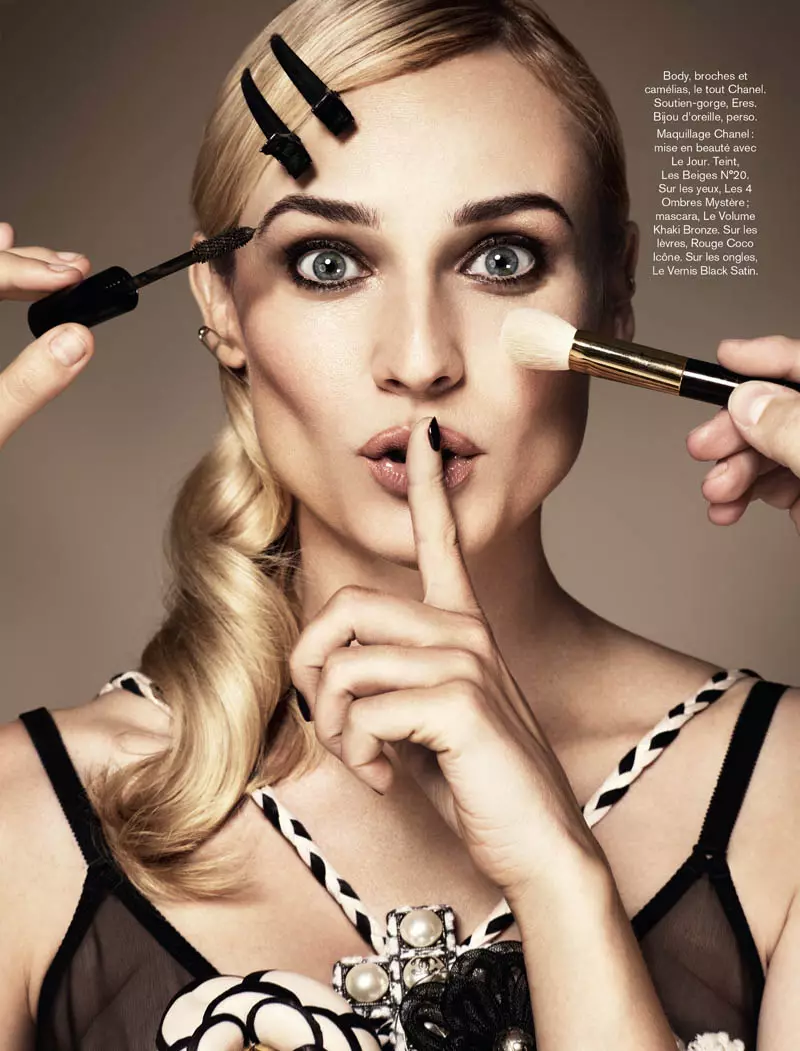 Diane Kruger Wow នៅក្នុងខែវិច្ឆិកា Issue of Glamour Paris ដោយ Jason Kim