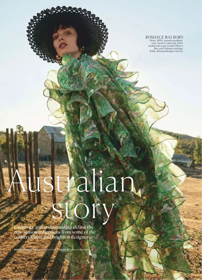 Emma Boyd duro ni Awọn aṣa Romantic fun Marie Claire Australia