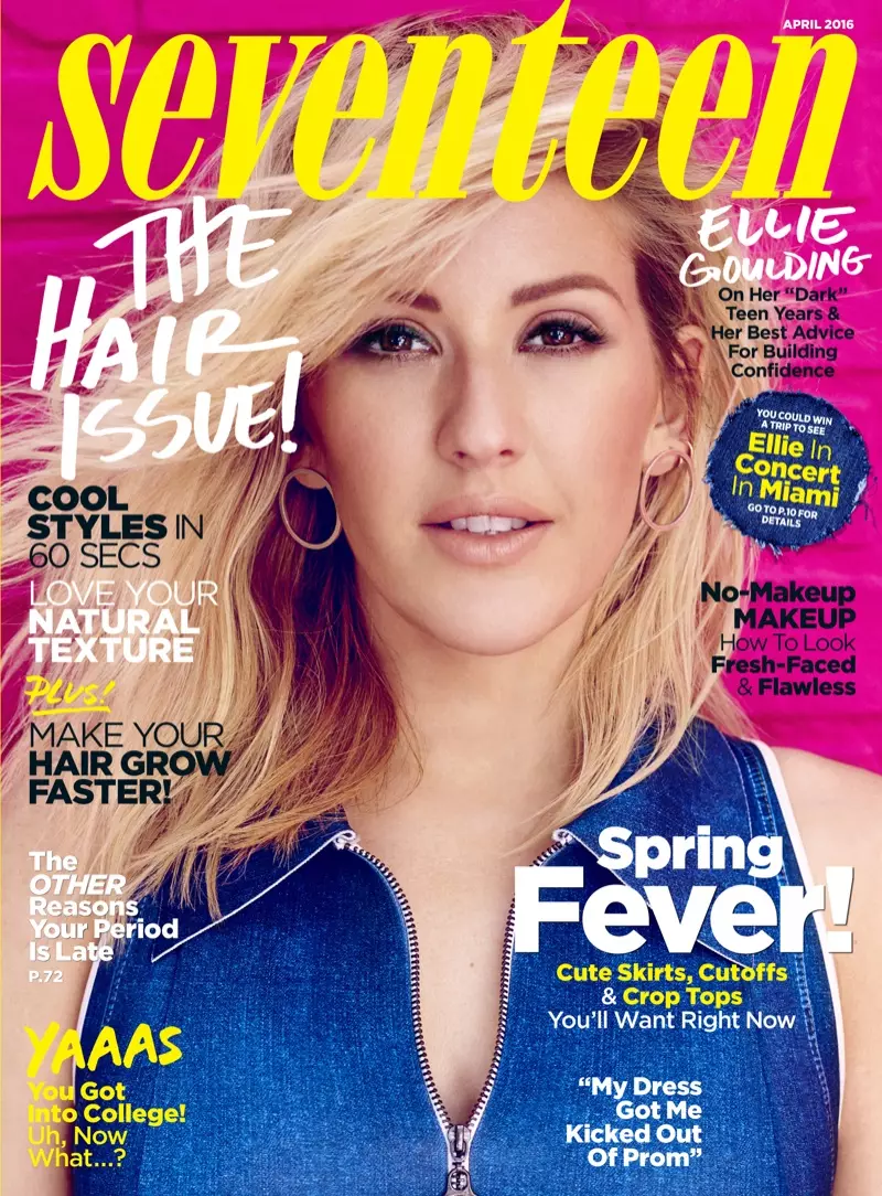 Ellie Goulding på Seventeen Magazine april 2016 forside