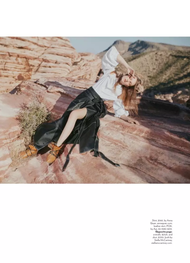 Victoria Anderson Models Chic Desert Styles kwa Marie Claire Australia