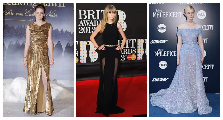 Kristen Stewart, Taylor Swift & Elle Fanning o tagata fiafia uma ia Elie Saab. Ata: PR Photos/Shutterstock.com/PR Photos