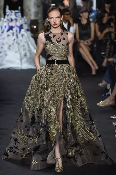 Elie Saab nqa New York Skyline rau Caij nplooj zeeg Haute Couture