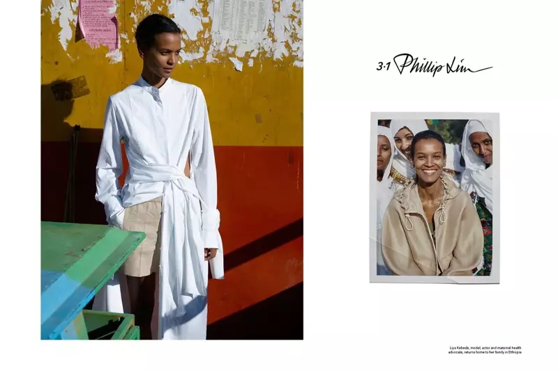 Tá Liya Kebede ina réalta i bhfeachtas 3.1 earrach-samhraidh 2016 Phillip Lim