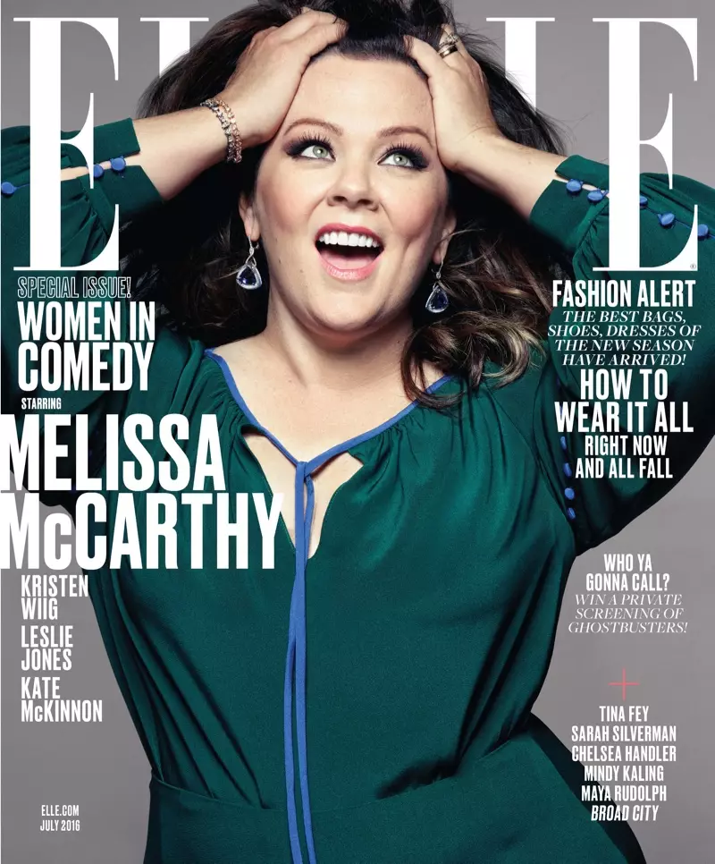 Melissa McCarthy na capa da revista ELLE em julho de 2016