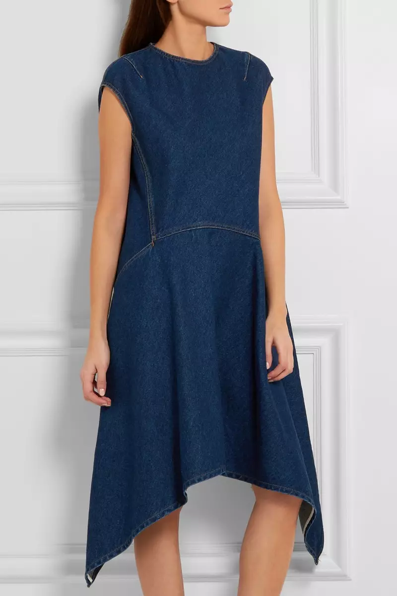 Balenciaga Dress Denim Asymmetric