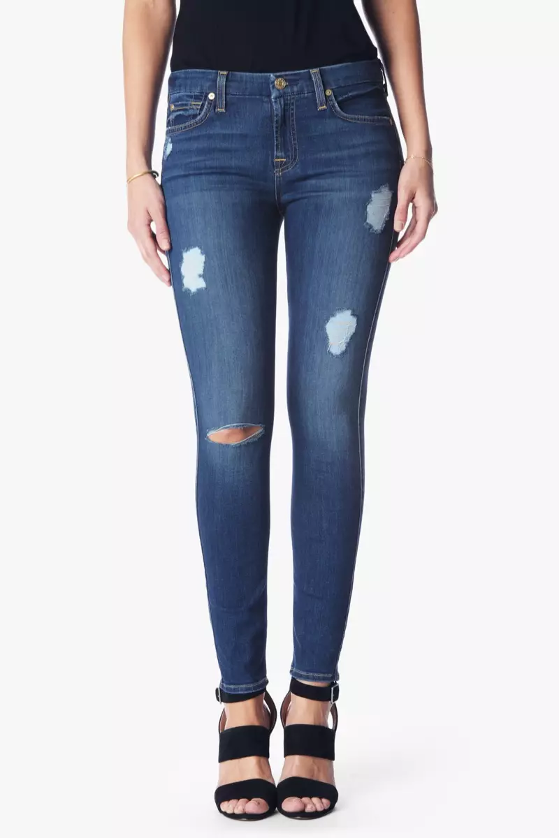 7 for All Mankind B(air) Denim Skinny med Destroy in Reign