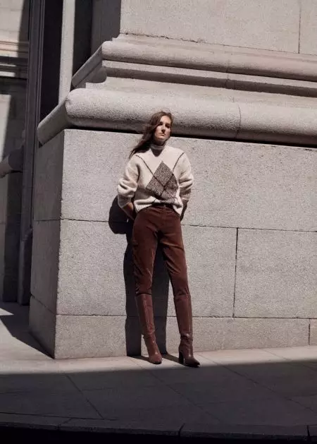 Josephine le Tutour Models 1970's Inspired Outerwear from Mango