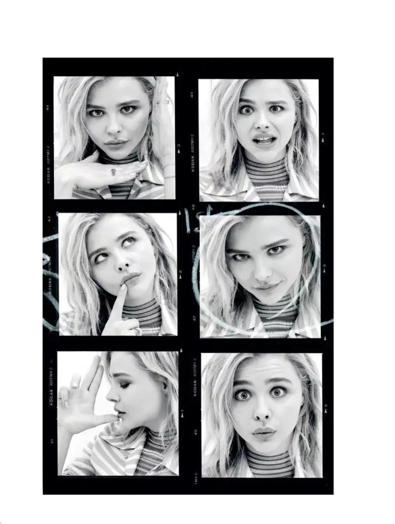 Bir çox üzləri nümayiş etdirən Chloe Grace Moretz bu ağ-qara şəkillərdə pozalar verir