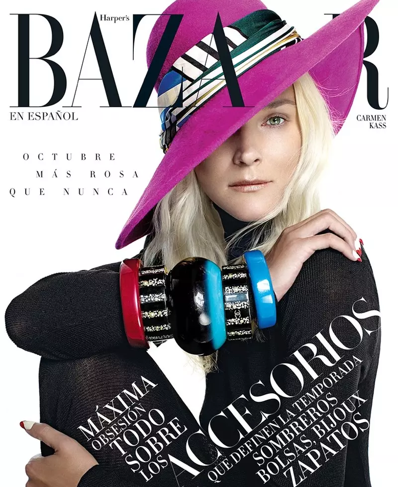 Carmen Kass Harper's Bazaar Mexico -lehden lokakuun 2015 kannessa