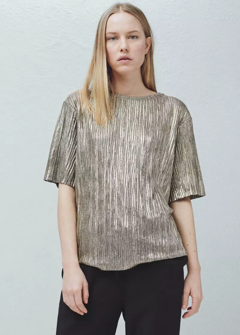 Mango-Silber-Metallic-Bluse