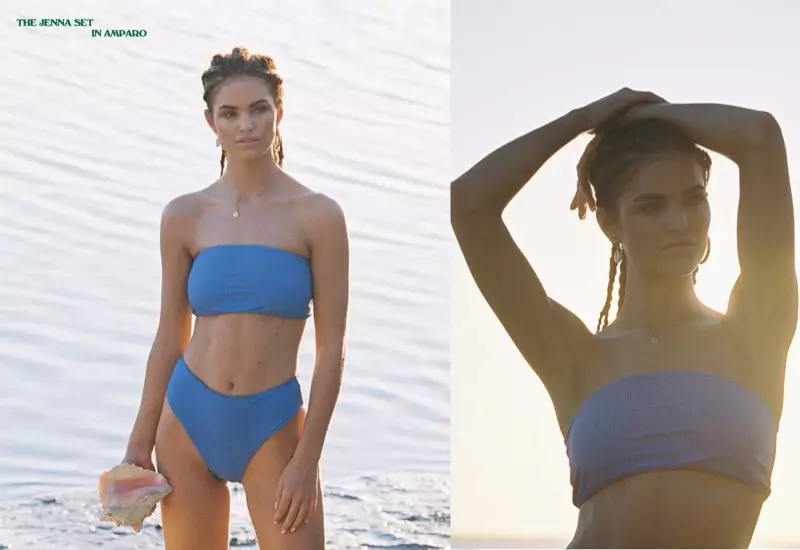 Robinas Holzkenas pozuoja Bahamų salose „Frankies Bikinis“ 2020 m. pavasario-vasaros lookbook'ui