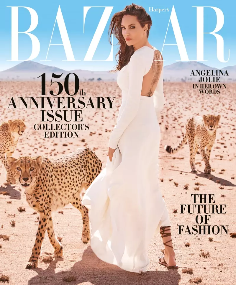 U-Angelina Jolie kwi-Harper's Bazaar kaNovemba ka-2017 kwi-Cover