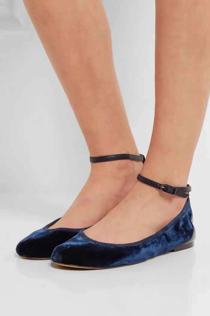 Sam Edelman Fynn Suede & Maqaarka La Jaray ee Velvet Ballet Flats