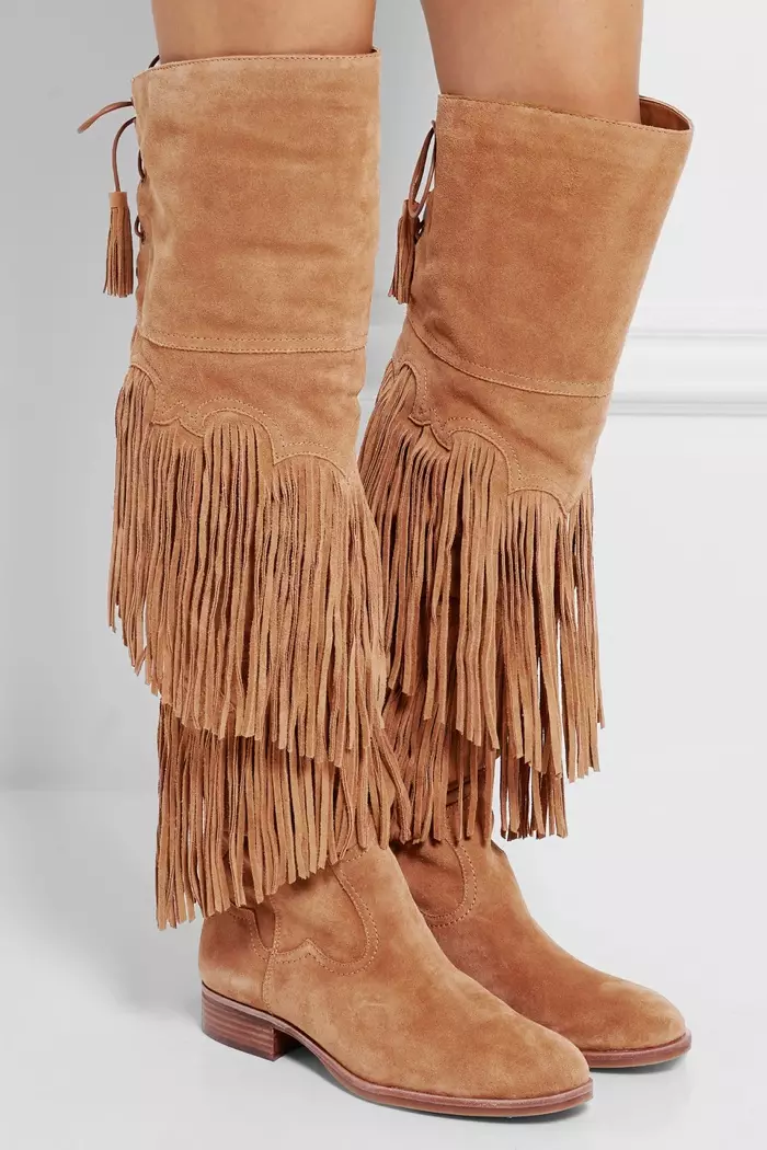 Sam Edelman Jericho Fringed Suede รองเท้าบูทหุ้มข้อ