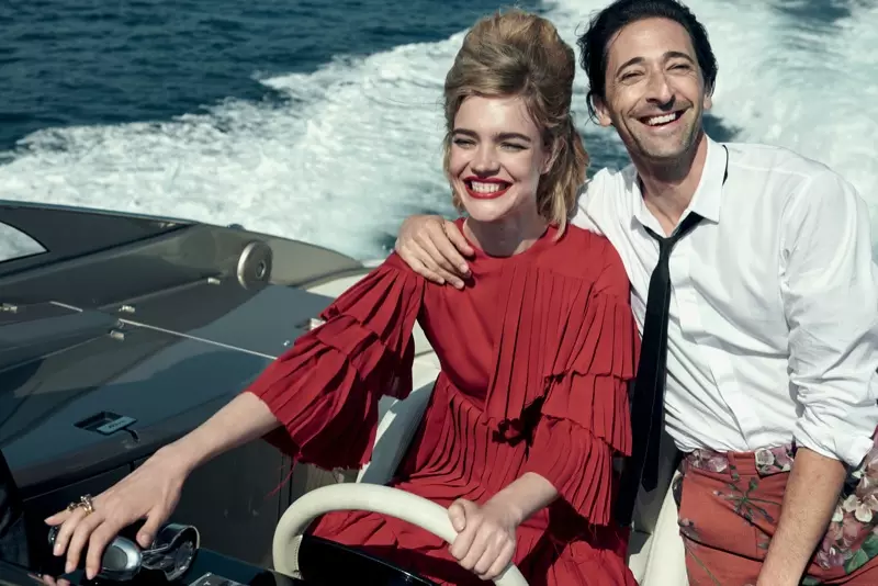 Natalia Vodianova + Adrien Brody Have a Romantic getaway for Vogue by Peter Lindbergh