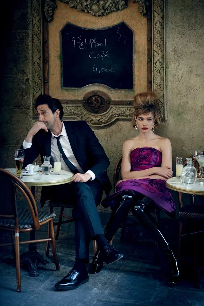 U-Natalia Vodianova + no-Adrien Brody Bane-Getaway yothando yeVogue ka-Peter Lindbergh