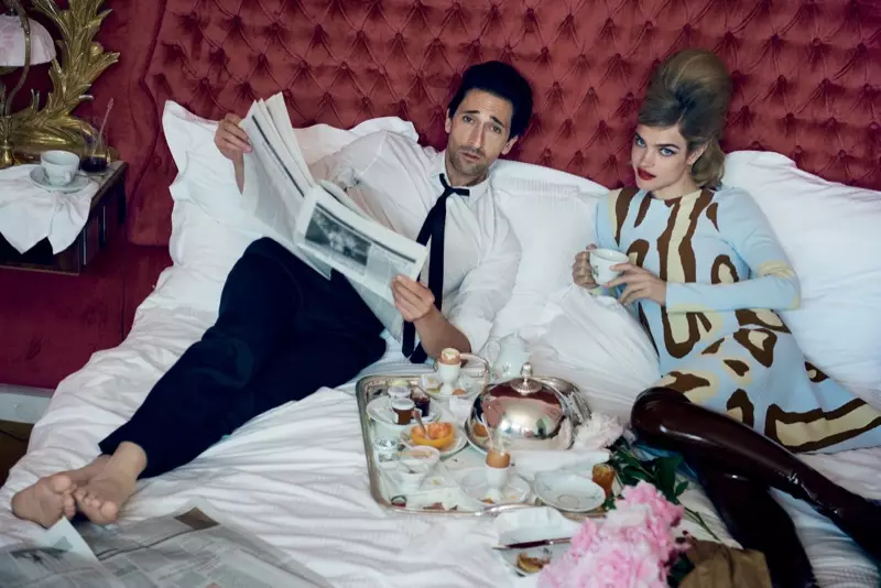 U-Natalia Vodianova no-Adrien Brody Bane-Romantic Getaway yeVogue ngu-Peter Lindbergh