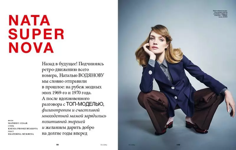 Natalia Vodianova pózuje v elegantnej móde pre ELLE Russia