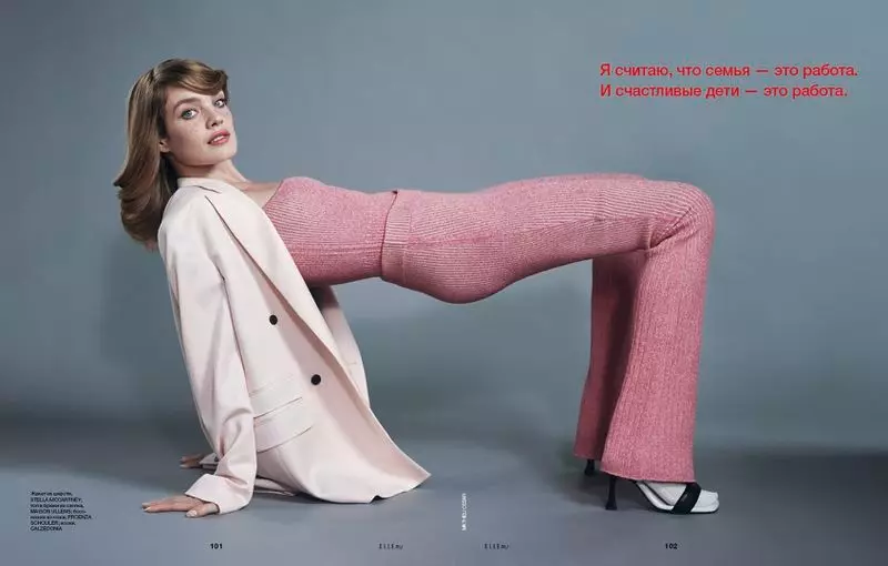 Natalia Vodianova poseer in sjiek modes vir ELLE Rusland