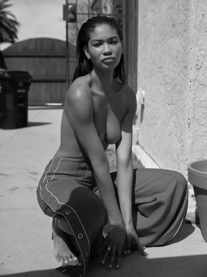 Chanel Iman situr fyrir í sólríkum stíl fyrir ELLE Króatíu