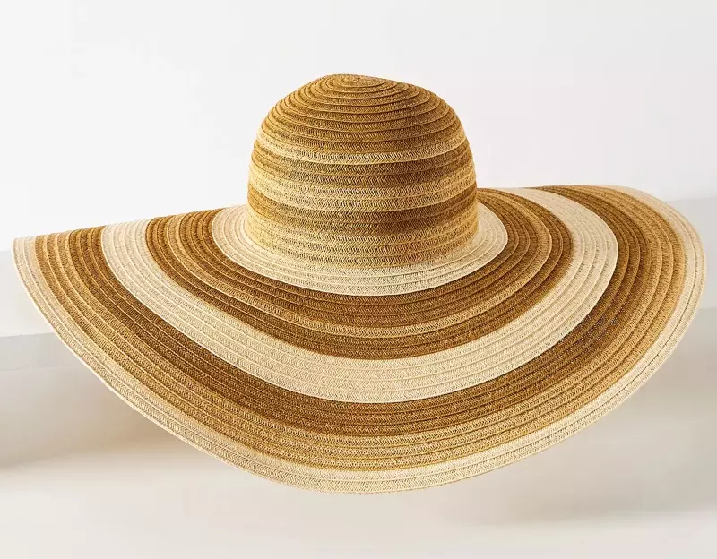 Hat Sun-Striped Anthropologie Sand $60