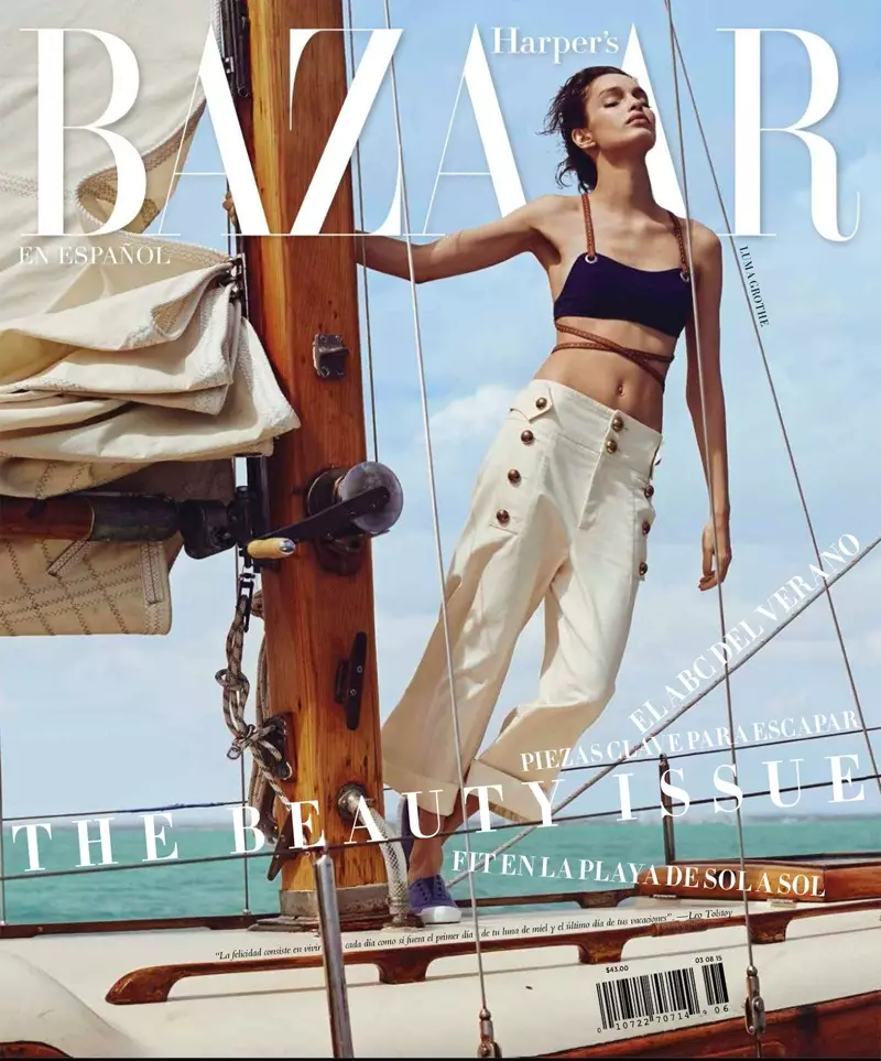 Nautički stil: Luma Grothe pozira za Dannyja Cardoza u Harper's Bazaar Mexico