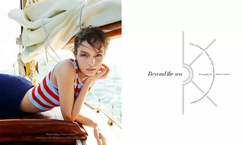 Estilo náutico: Luma Grothe posa para Danny Cardozo en Harper's Bazaar México