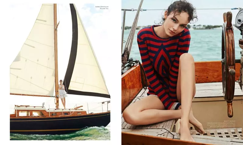 Estilo náutico: Luma Grothe posa para Danny Cardozo en Harper's Bazaar México