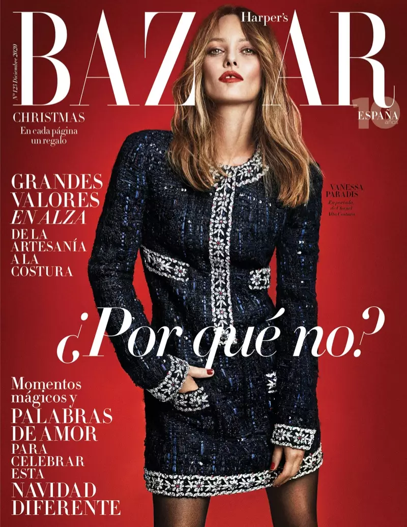 Vanessa Paradis บนปก Harper's Bazaar สเปน เดือนธันวาคม 2020