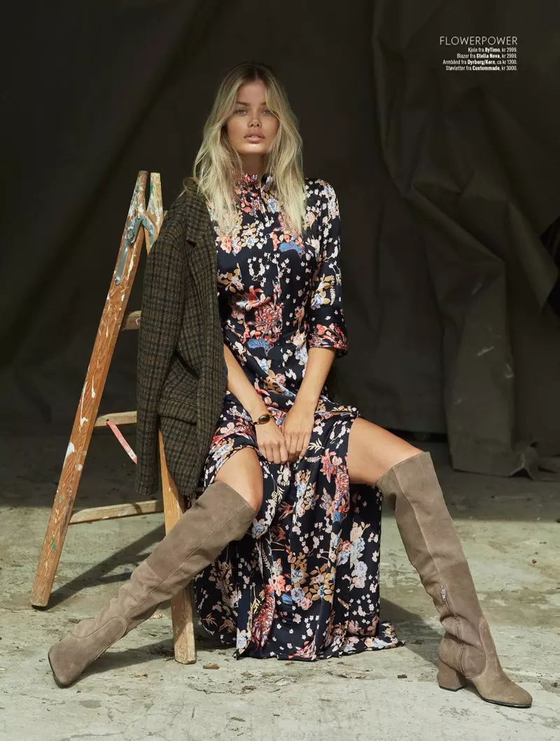 Frida Aasen duro ni Awọn aṣa Akoko Tuntun fun ELLE Norway