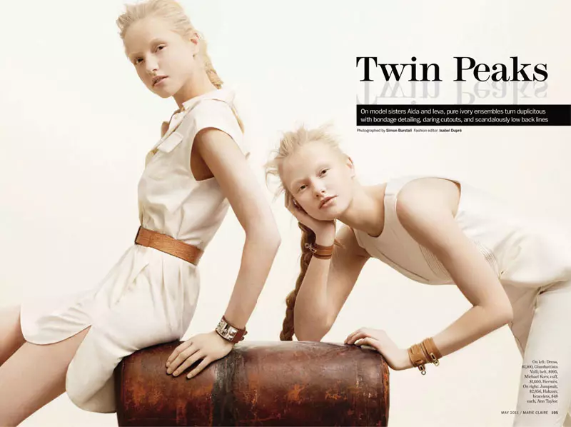 Ieva Aniulyte＆Aida Aniulyte by Simon Burstall for Marie ClaireUS2011年5月