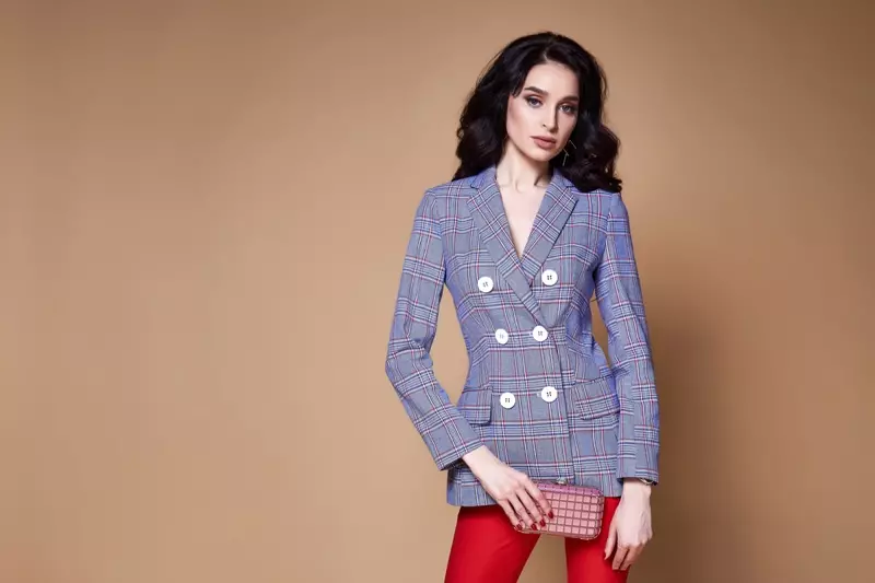 Model Business Suit Jacket Bag Pants