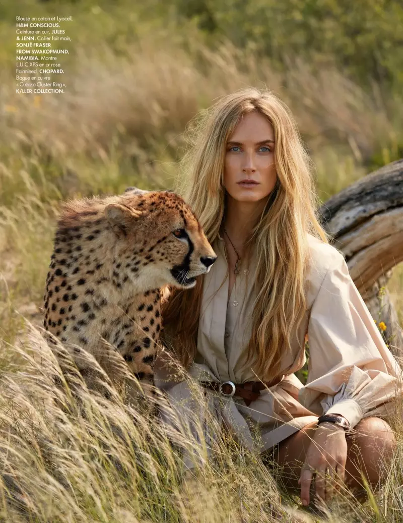 Aleksandra Ørbeck Nilsen Models Safari Style for ELLE France