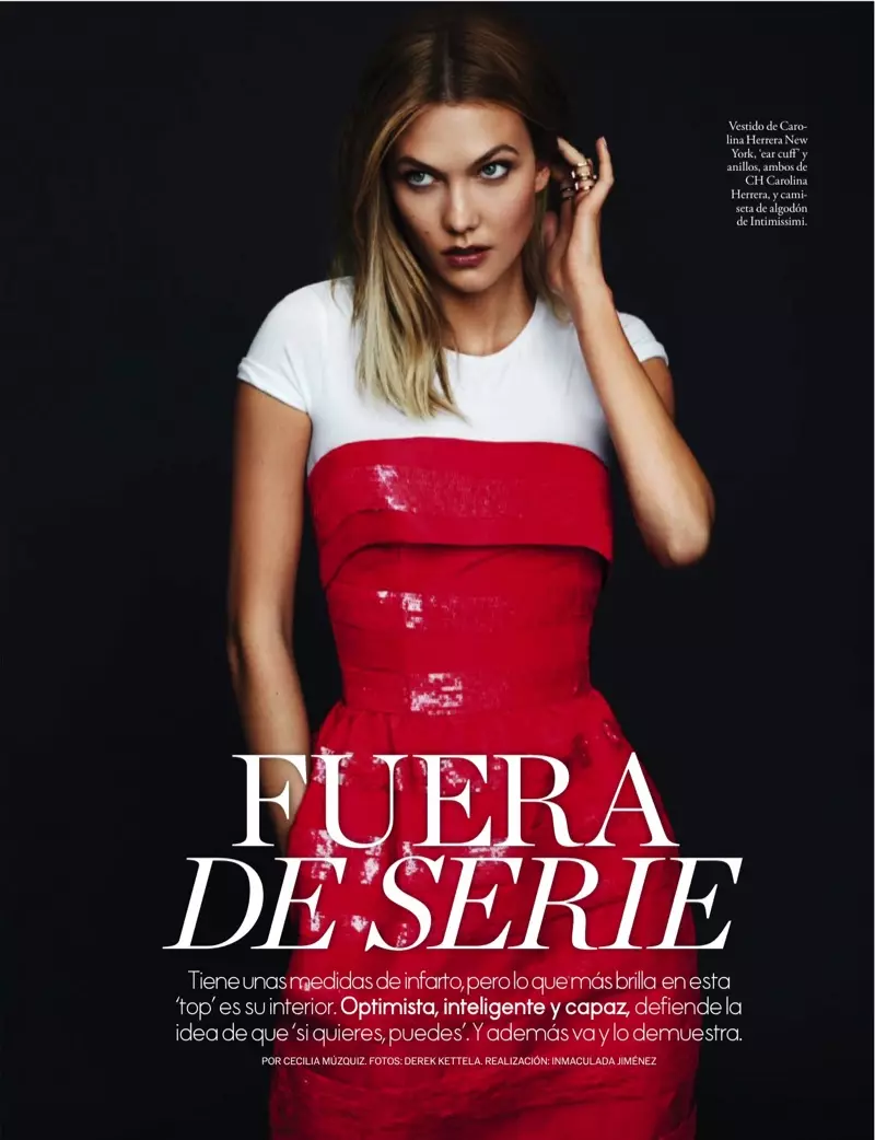 Karlie Kloss မော်ဒယ် Carolina Herrera ဝတ်စုံနှင့် Intimissimi ထိပ်တန်း