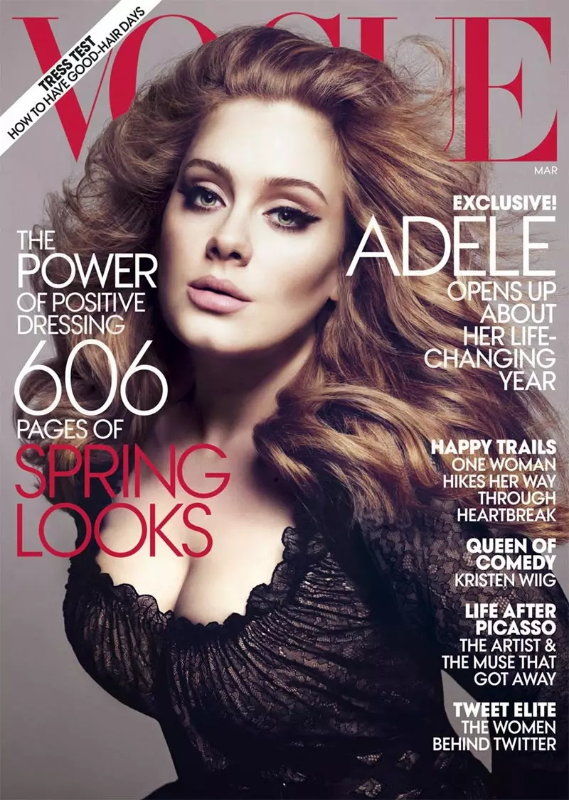 Adele á forsíðu Vogue Magazine mars 2012. Mynd: Mert & Marcus