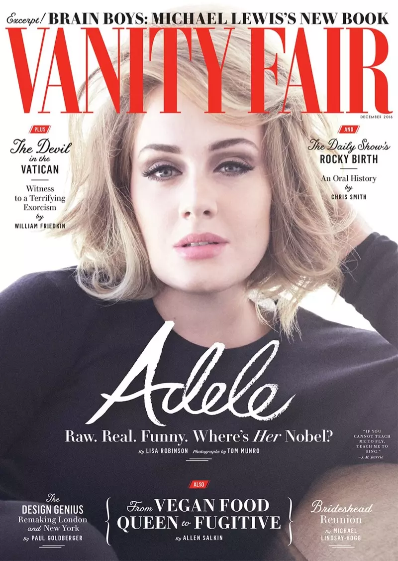 Adele en la portada de diciembre de 2016 de Vanity Fair