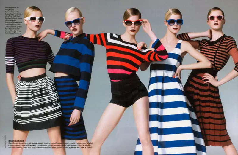 Natasha Poly, Iselin Steiro & Outros por Jean-Baptiste Mondino para Elle France