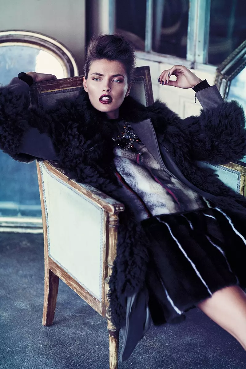 Alina Baikova is Fashionable in Fur foar Fashion Shoot troch Chris Nicholls