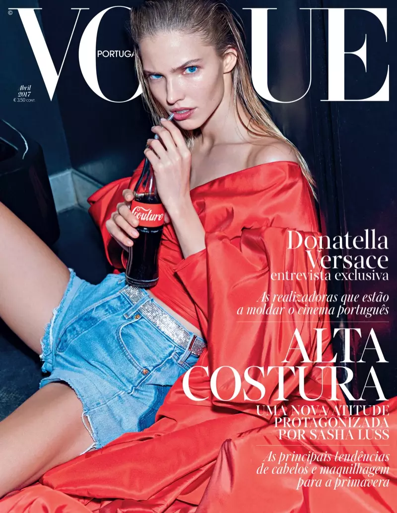 Sasha Luss op Vogue Portugal april 2017 Cover