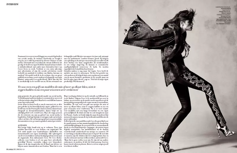 Coco Rocha rokkaa uuden tyylin L'Officiel Netherlands Spreadille