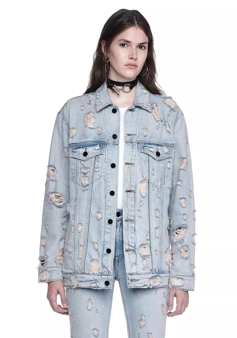 Alexander Wang Daze Scratch Oversized Denim Jacket