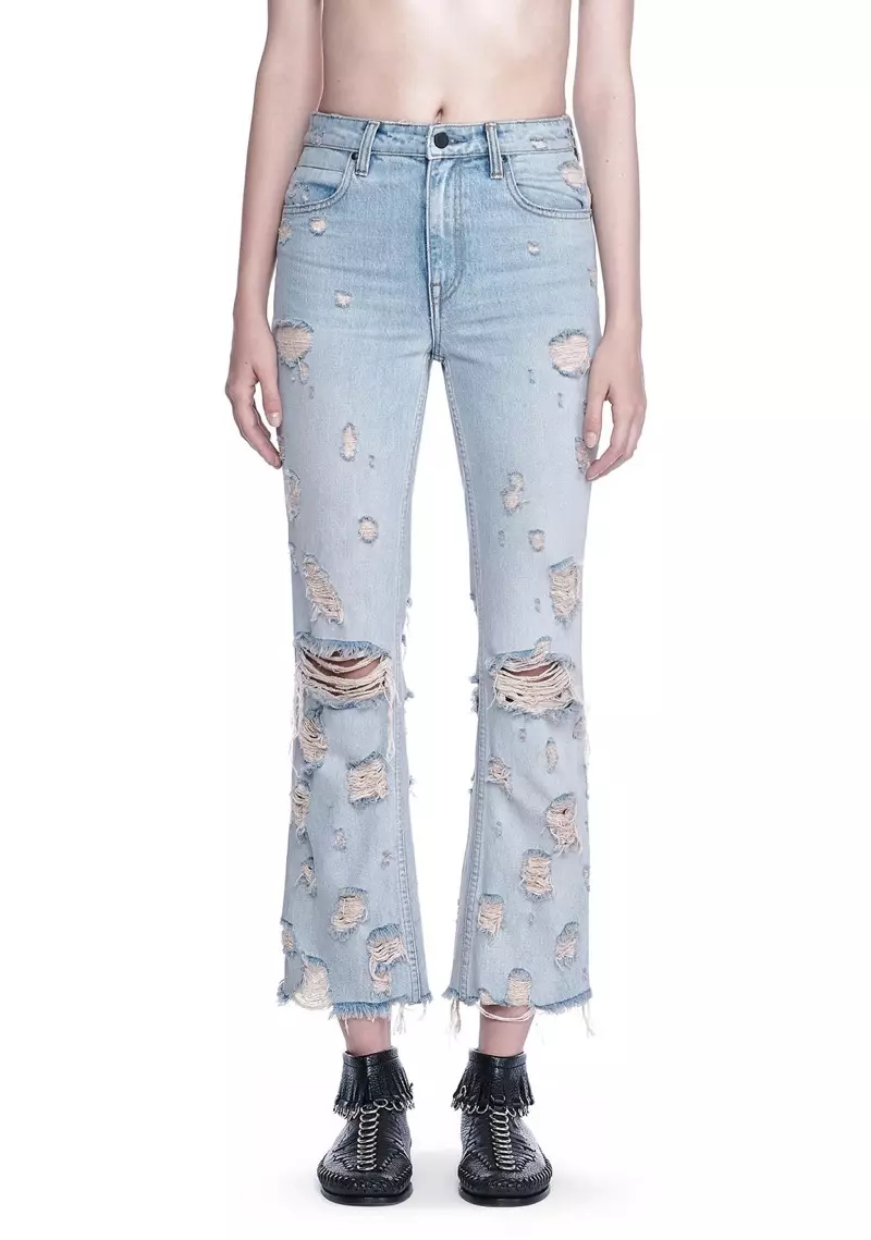 Alexander Wang Grind Scratch Cross Flare Jean