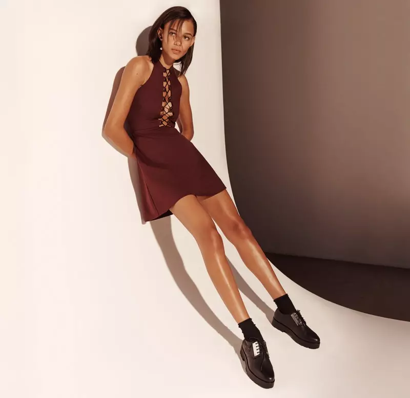 tiiseun + Noise Maxine Lace-Up Mini Dress